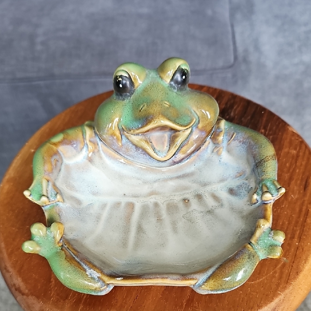 Green Frog Ceramic Dish